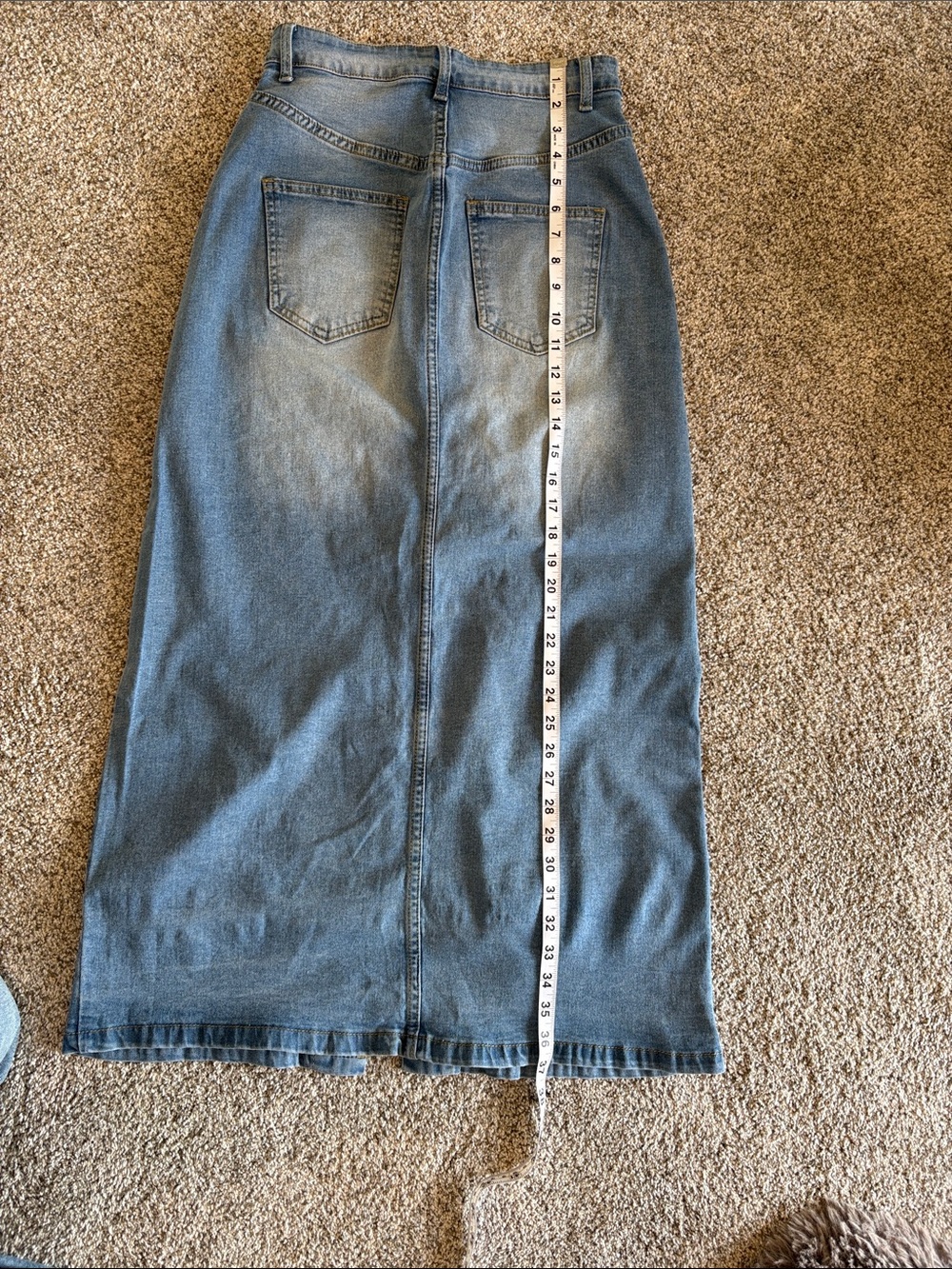 Classic Button-Front Blue Denim Maxi Skirt size small - Picture 6 of 7